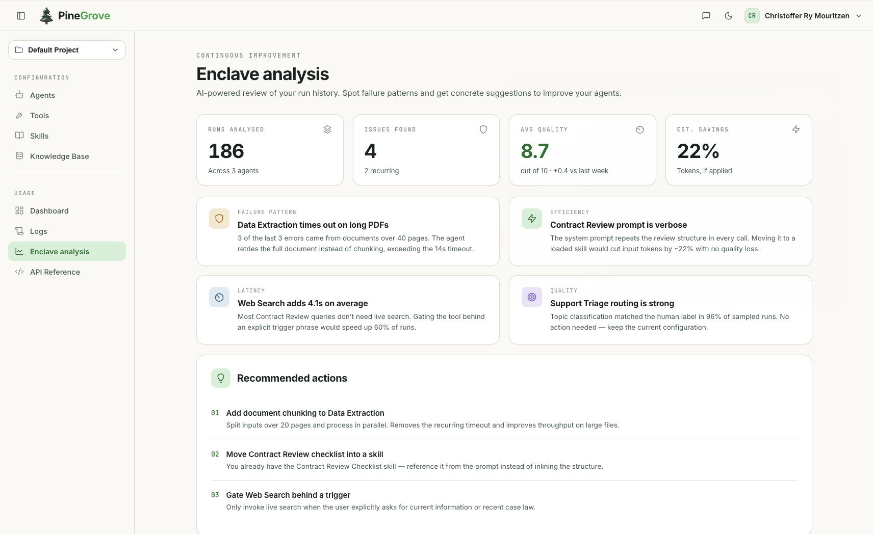 Enclave analysis — AI-powered review of your run history